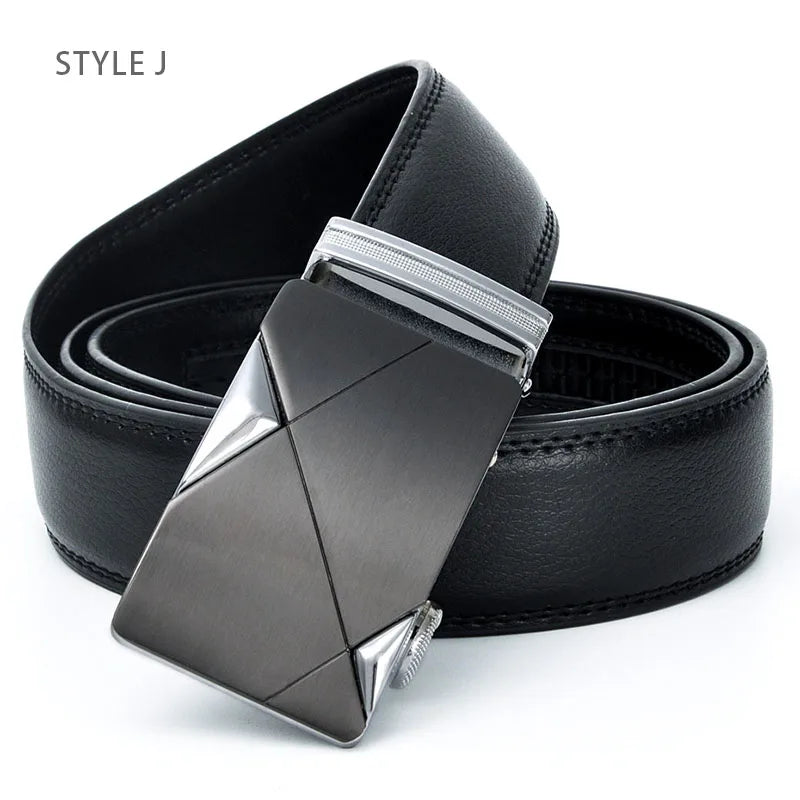 Automatic Buckle Genuine Leather Belt Men's