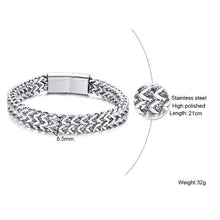 Load image into Gallery viewer, 12.5mm Wave Link Chain Bracelets for Men Stainless Steel
