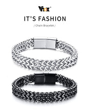 Load image into Gallery viewer, 12.5mm Wave Link Chain Bracelets for Men Stainless Steel
