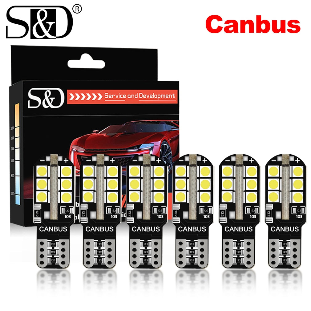 6Pcs W5W LED T10 Light Bulbs Canbus Super Bright