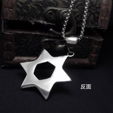 Load image into Gallery viewer, Magen David Pendant Necklace Jewish Titanium Metal Star
