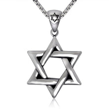 Load image into Gallery viewer, Magen David Pendant Necklace Jewish Titanium Metal Star
