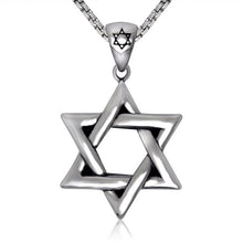 Load image into Gallery viewer, Magen David Pendant Necklace Jewish Titanium Metal Star
